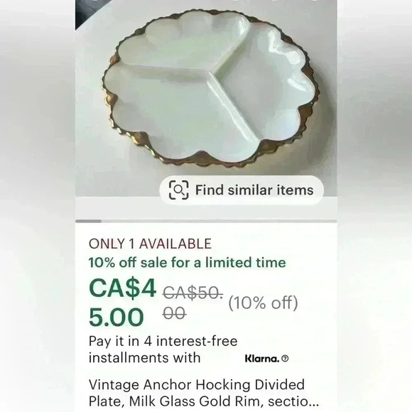 Anchor Hocking Milk  Glass divided relish dish​ - Picture 4 of 4